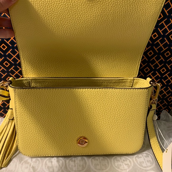 Tory Burch Thea Mini Crossbody Bag in Chardonnay Yellow - Picture 2 of 4